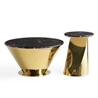 Table basse de salon de luxe nordique ensemble table basse en acier inoxydable marbre meubles de salon