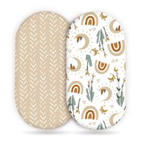Housse de matelas à langer en bambou biologique, tissu de drap de berceau à motif naturel personnalisé avec rembourrage en soie, design de dessin animé pour nouveau-nés