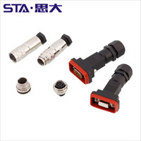 Adaptador de Conector DIN Macho Hembra AISG D-SUB DB9 de 9 Pines, Impermeable IP67, 10A AC250V RS232