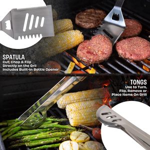 Professional 21PCS Stainless Steel <b>BBQ</b> Tool Set Aluminum Case Heavy Duty Non-Stick Grill Accessories Kit Dishwasher Safe for - Product Image 5
