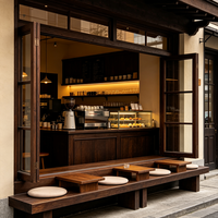 Meuble de bar à café en bois massif sur mesure de luxe / design d'intérieur haut de gamme