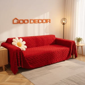 Soft Touch Flocked Pattern <b>Sofa</b> Protection OEM&ODM Anti-dust High Quality Durable Throw <b>Cover</b> Washable Anti-scratch - Product Image 5
