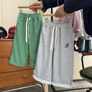 <span class=keywords><strong>Pantaloni</strong></span> sportivi in cotone per bambini, stile americano, primaverili, a gamba dritta, con risvolto, colori vivaci, stampa a lettere, vestibilità ampia e affusolata, per ragazzi e ragazze - Product Image 2