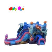 Maison gonflable de rebond de sirène d'océan 3D commerciale avec le château gonflable détachable de glissière d'eau à vendre
