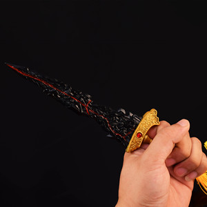 Jeu chaud <span class=keywords><strong>Elden</strong></span> anneaux noir lame épée 22cm métal <span class=keywords><strong>alliage</strong></span> Halloween accessoires artisanat pour Cosplay Collection cadeaux d'anniversaire - Product Image 5