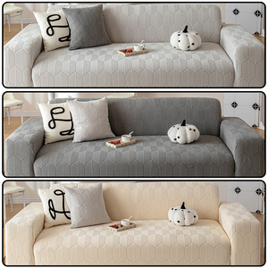 Housse de <span class=keywords><strong>Canapé</strong></span> Élastique Minimaliste Jacquard à Carreaux, Vente Directe Usine, <span class=keywords><strong>Design</strong></span> Personnalisable OEM, <span class=keywords><strong>pour</strong></span> 1 à 4 Places, Tendance Directe - Product Image 2