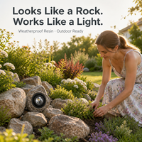 Lampe solaire murale en résine avec lumière chaude 30lm pour jardin