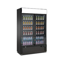 Distributeurs automatiques à Double porte réfrigérateur d'affichage réfrigéré en verre pour mini marché