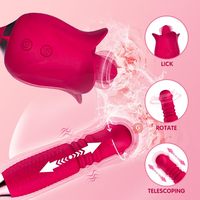 Rosen-Sexspielzeug für Frauen 3-in-1 Rosen-Sexstimulator für Frauen 10 Zungenleck- & 10 Teleskop- & 10 Kugelrotationsmodi Dropshipping