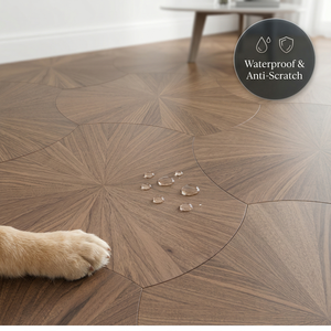 <span class=keywords><strong>Parquet</strong></span> en bois d'ingénierie chêne blanc 15 mm motif chevron brossé, pose clipsable, pour villa moderne - Product Image 4