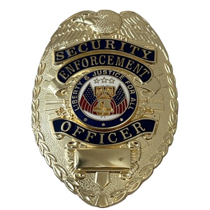 Insignia de Seguridad Metálica Personalizada de Fábrica, Diseño de Bandera Americana y Águila, Insignia de Seguridad Estrella - Product Image 2