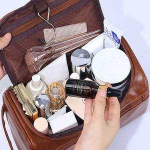 Yy751 Trousse de Toilette Multifonctionnelle Rétro en Cuir PU Grande Capacité Personnalisable avec Logo – Vente Chaude - Product Image 4