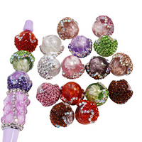 Accessoires de fabrication de bijoux DIY pour stylo et porte-clés avec strass en acrylique, perles en forme de pomme de pin, perles en plastique et en lucite