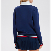 Hauts de tennis plissés personnalisés de haute qualité, à la mode, avec fermeture éclair 1/4, tricotés, anti-humidité, séchage rapide, rayés, respirants et antibactériens