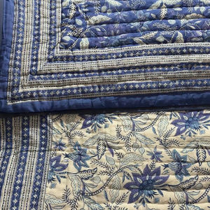 Indian Premium Designing Printed Vintage Indian KanthaQuilt Hand Stitched Cotton Printed Pattern for <b>Bedspread</b> Gudari For Hotel - Product Image 1