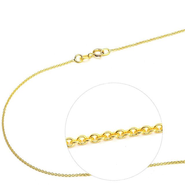 Custom Chain Necklace 18K Yellow Gold Chain Necklace Cable Chain