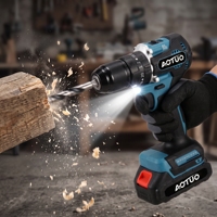 Perceuse à percussion sans balais AOTUO à couple élevé, outil de construction professionnel au lithium-ion 21 volts