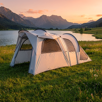 Tente tunnel de luxe 8 personnes 4 sections, grande tente de camping familiale, imperméable 5000 mm, coupe-vent, pour le glamping en Europe et aux États-Unis, pour l'extérieur