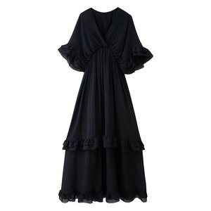 Femmes 2025 Été Nouveau Chic Mode Robe à bords volantés bicolores Robes féminines Vestidos Mujer - Product Image 3