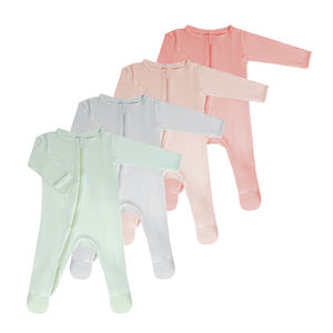 Baju Bayi Bahan Bambu Alami, Romper Bayi Polos, Kado dan Pakaian Penanda Perkembangan untuk Bayi Perempuan dan Laki-laki, Bayi Baru Lahir dan Balita - Product Image 1