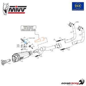 Système d'échappement complet haute performance pour moto en acier inoxydable MIVV Race homologué pour Z650 2017 - Product Image 3