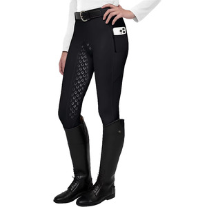 Pantalons d'équitation pour femmes, collants à haute élasticité avec 2 poches, en silicone absorbant l'humidité, séchage rapide, pour l'équitation - Product Image 4