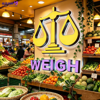 Enseigne LED 3D personnalisée résistante aux intempéries, lettres en acier inoxydable pour intérieur (marché, épicerie) et extérieur (magasin, commerce)