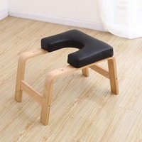 Chaise de Yoga, banc à main pour la maison et la salle de sport, tabouret d'inversion avec tapis en bois et PU