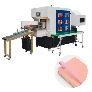 Máquina de roscado de banda de goma, máquina de fabricación de cubiertas de libro duro automático con banda de goma