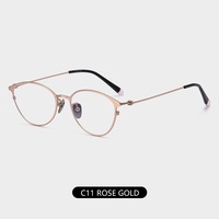 0160 titanio moda diseño Retro hombres mujeres anteojos marco para anteojos ópticos forma ovalada gafas Venta caliente