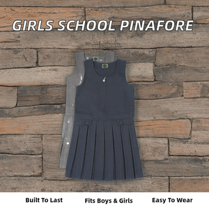 Uniforme Escolar para Niñas de Primaria, Diseño de Vestido Tipo Pinafore, Cierre Frontal con Cremallera, Sin Mangas, Poliéster/Algodón - Product Image 2