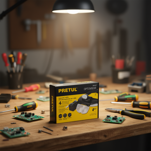 Loupe optique Pretul OVIS-3P à 3 LED avec lentille en verre, design bandeau pour travaux de précision et réparation électronique - Product Image 2