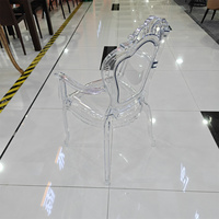Chaise de princesse transparente en acrylique cristal PC pour mariage, fête, hôtel, événement, haute qualité