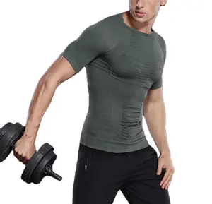 Private Label Muscle Men Active Top Breathable Seamless Male Shirt Multi Color Gym Workout Apparel