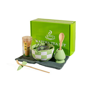 Juego Completo de Preparación de Matcha de Diseño Japandi, Grado Ceremonial, 4/5/7/8 Piezas, Batidor de Bambú, Tazón de Cerámica, Kit para Hogar/Cafetería - Product Image 5