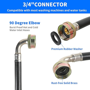 Juego de Mangueras de PVC y Goma Universales para Lavadora, Suministro de Fábrica, Tubo de Entrada de Agua con Conector de Aluminio - Product Image 6