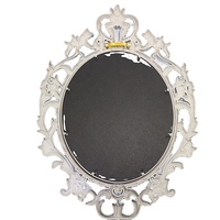 Miroir mural décoratif vintage moderne cadre couronne en plastique doré style princesse antique chambre à coucher salon verre usage domestique
