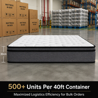 Matelas à ressorts ensachés durable à fermeté moyenne, faible MOQ, bordure jacquard diamant, 30 cm d'épaisseur, pour hôtels, chambres d'hôtel, appartements de services et usines
