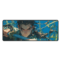 Alas Mouse Gaming Anime Keren Samurai, Alas Mouse Besar Pemandangan Bambu Prajurit Jepang, Anti Selip Tahan Air