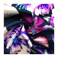 À la mode holographique brillant design floral tricoté polyester feuille extensible imprimé tissu de plongée pour robe