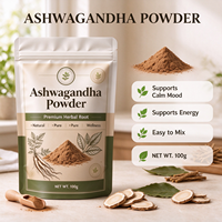 Poudre d'Ashwagandha en Gros d'Usine, Extrait de Racine d'Ashwagandha OEM, Poudre de Withanolides 100g pour une Relaxation Profonde