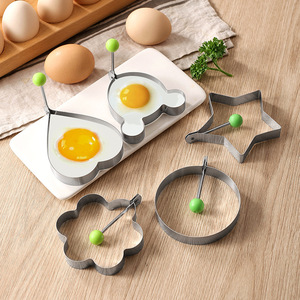Stainless Steel Egg Mold Set <b>Bear</b> Round Star <b>Flower</b> Shape Non Stick Egg Rings For DIY Cooking Pancake Molds Baking Supplies - Product Image 1