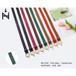 Cintura in PU Goffrata da 2,8 cm T K per Donna, Cintura Sottile alla Moda per Outfit Casual - Product Image 2