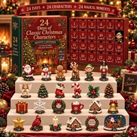Calendrier de l'Avent Série Noël 2026 Blind Box – Pendentifs en Acrylique Bonhomme de Neige et Homme en Pain d'Épices – Coffret Cadeau 24 Jours