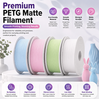 Filamen Printer 3D Bambu NEW PETG Matte Anti-Macet, Hasil Akhir Matte Lembut, Kompatibel dengan Semua Printer 3D FDM, Tersedia 8 Warna