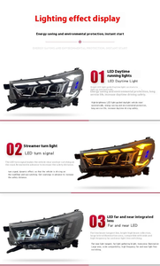 ไฟหน้าโปรเจคเตอร์ LED สำหรับ Toyota Hilux Revo Rocco ปี 20-24 รุ่น GR Style 4000LM สีขาวธรรมชาติ ชุดไฟหน้าคู่ - Product Image 4