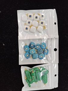 Европейский американский популярный арбуз кристалл порошок лазурит Малахитовый синий Агат черный нефрит кулон позолоченный - Product Image 6