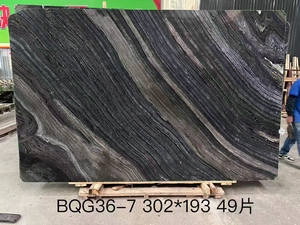 Đá Cẩm Thạch đen có thể tùy chỉnh với vân vàng cổ điển và kết cấu hạt gỗ cổ cho trang trí nội ngoại thất - Product Image 2