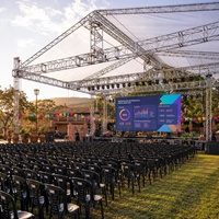 Estructura de aluminio resistente a la oxidación para banquetes al aire libre, sistema de truss para escenarios de bodas y eventos en jardines.