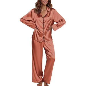 Bedruckte Pyjamas Satin-Pyjama-Set Weiche Loungewear für Damen 2-teiliges Kurzarm-Schlafanzug-Set Bequeme Nachtwäsche - Product Image 5